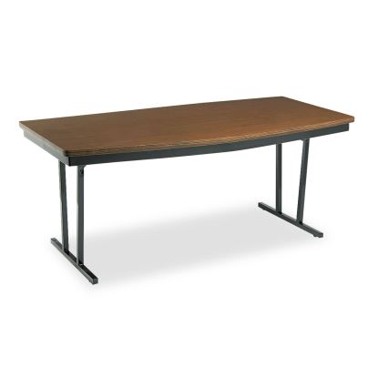Economy Conference Folding Table, Boat, 72w x 36d x 30h, Walnut/Black1