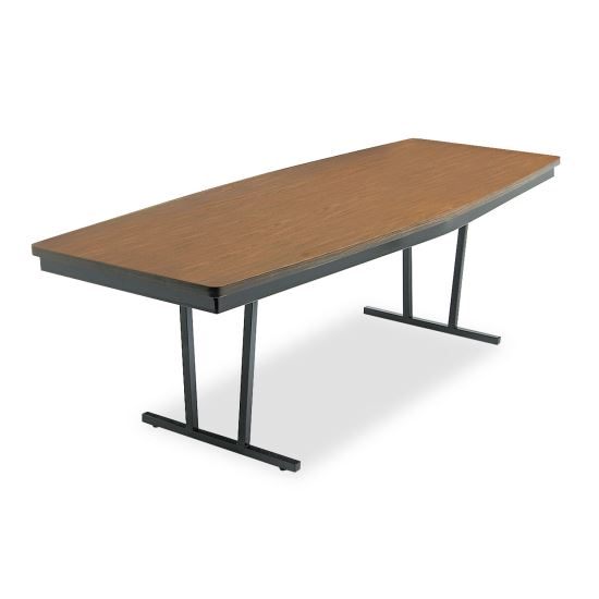 Economy Conference Folding Table, Boat, 96w x 36d x 30h, Walnut/Black1