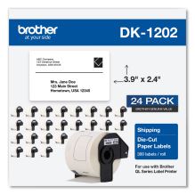 Die-Cut Shipping Labels, 2.4 x 3.9, White, 300/Roll, 24 Rolls/Pack1