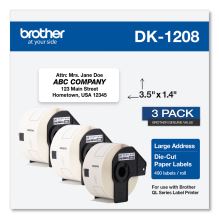 Die-Cut Address Labels, 1.4 x 3.5, White, 400/Roll, 3 Rolls/Pack1