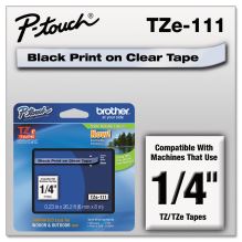 TZe Standard Adhesive Laminated Labeling Tape, 0.23" x 26.2 ft, Black on Clear1