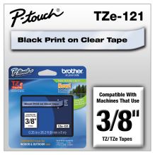 TZe Standard Adhesive Laminated Labeling Tape, 0.35" x 26.2 ft, Black on Clear1