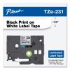 TZe Standard Adhesive Laminated Labeling Tape, 0.47" x 26.2 ft, Black on White2