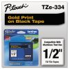 TZe Standard Adhesive Laminated Labeling Tape, 0.47" x 26.2 ft, Gold on Black2
