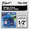 TZe Standard Adhesive Laminated Labeling Tape, 0.47" x 26.2 ft, White on Black2
