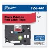 TZe Standard Adhesive Laminated Labeling Tape, 0.7" x 26.2 ft, Black on Red2