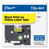 TZe Standard Adhesive Laminated Labeling Tape, 0.7" x 26.2 ft, Black on Yellow2