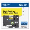 TZe Standard Adhesive Laminated Labeling Tape, 0.94" x 26.2 ft, Black on Yellow2