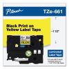 TZe Standard Adhesive Laminated Labeling Tape, 1.4" x 26.2 ft, Black on Yellow2