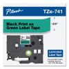 TZe Standard Adhesive Laminated Labeling Tape, 0.7" x 26.2 ft, Black on Green2