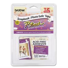 TZ Photo-Safe Tape Cartridge for P-Touch Labelers, 0.47" x 26.2 ft, Black on White1
