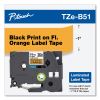 TZ Standard Adhesive Laminated Labeling Tape, 1" x 16.4 ft, Black on Fluorescent Orange2