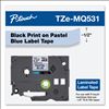 TZ Standard Adhesive Laminated Labeling Tape, 0.47" x 26.2 ft, Pastel Blue2