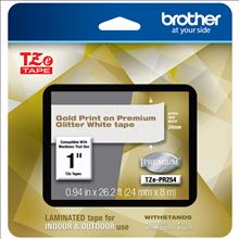 TZe Premium Laminated Tape, 0.94" x 26.2 ft, Gold on White1