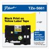 TZ Extra-Strength Adhesive Laminated Labeling Tape, 1.4" x 26.2 ft, Black on Yellow2