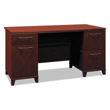 Enterprise Collection Double Pedestal Desk, 60" x 28.63" x 29.75", Harvest Cherry, (Box 2 of 2)1