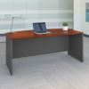 Series A Collection Workstation Desk, 59.63" x 26.88" x 29.88", Natural Cherry/Slate Gray2