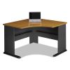 Series A Collection Corner Desk, 47.25" x 47.25" x 29.88", Natural Cherry/Slate Gray2