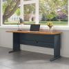 Series A Collection Workstation Desk, 71.63" x 26.88" x 29.88", Natural Cherry/Slate Gray2