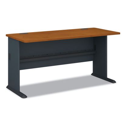Series C Collection Bow Front Desk, 71.13" x 36.13" x 29.88", Natural Cherry/Graphite Gray1