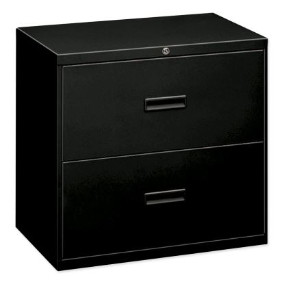 400 Series Lateral File, 2 Legal/Letter-Size File Drawers, Black, 30" x 18" x 28"1