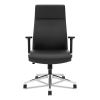 Define Executive High-Back Leather Chair, Supports 250 lb, 17" to 21" Seat Height, Black Seat/Back, Polished Chrome Base2