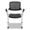 VL314 Mesh Back Nesting Chair, Supports Up to 250 lb, Black Seat/Back, Silver Base1