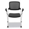 VL314 Mesh Back Nesting Chair, Supports Up to 250 lb, Black Seat/Back, Silver Base2