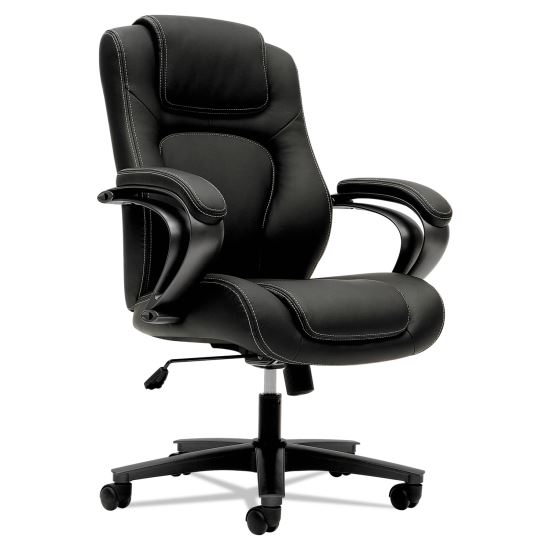 HVL402 Series Executive High-Back Chair, Supports Up to 250 lb, 17" to 21" Seat Height, Black Seat/Back, Iron Gray Base1