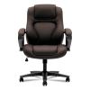 HVL402 Series Executive High-Back Chair, Supports Up to 250 lb, 17" to 21" Seat Height, Brown Seat/Back, Black Base1