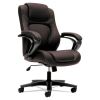 HVL402 Series Executive High-Back Chair, Supports Up to 250 lb, 17" to 21" Seat Height, Brown Seat/Back, Black Base2