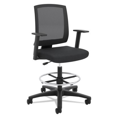 VL515 Mid-Back Mesh Task Stool with Fixed Arms, Supports Up to 250 lb, 24" to 33" Seat Height, Black1