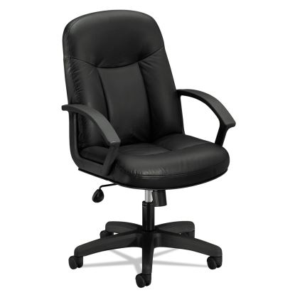 HVL601 Series Executive High-Back Leather Chair, Supports Up to 250 lb, 17.44" to 20.94" Seat Height, Black1