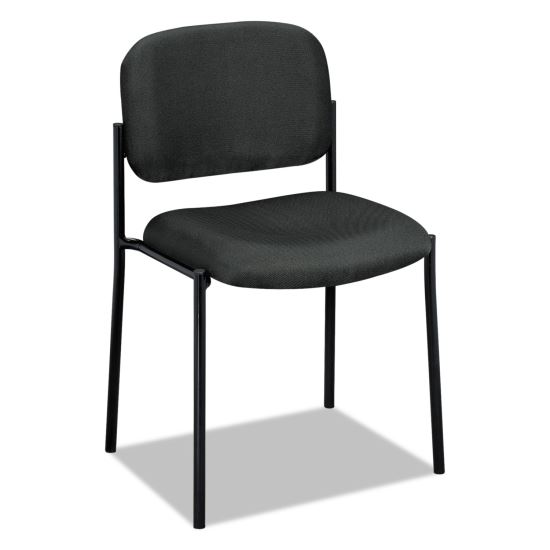 VL606 Stacking Guest Chair without Arms, Supports Up to 250 lb, Charcoal Seat/Back, Black Base1