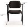 VL616 Stacking Guest Chair with Arms, Supports Up to 250 lb, Charcoal Seat/Back, Black Base2