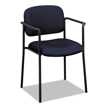 VL616 Stacking Guest Chair with Arms, Supports Up to 250 lb, Navy Seat/Back, Black Base1