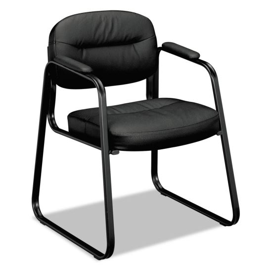 HVL653 Leather Guest Chair, 22.25" x 23" x 32", Black1