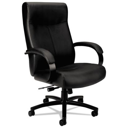 Validate Big and Tall Leather Chair, Supports Up to 450 lb, 18.75" to 21.5" Seat Height, Black1