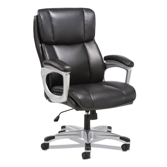 3-Fifteen Executive High-Back Chair, Supports Up to 225 lb, 20" to 24.8" Seat Height, Black Seat/Back, Chrome Base1