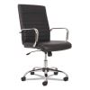 5-Eleven Mid-Back Executive Chair, Supports Up to 250 lb, 17.1" to 20" Seat Height, Black Seat/Back, Chrome Base1