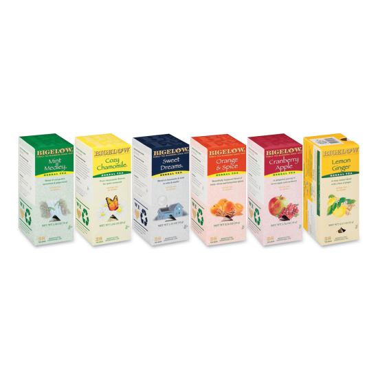 Assorted Tea Packs, Six Flavors, 28/Box, 168/Carton1