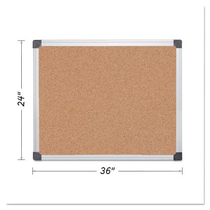 Value Cork Bulletin Board with Aluminum Frame, 24 x 36, Natural1