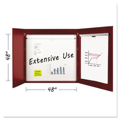 Conference Cabinet, Porcelain Magnetic, Dry Erase, 48 x 48, Cherry1