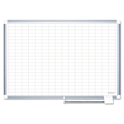Gridded Magnetic Porcelain Planning Board, 1 x 2 Grid, 72 x 48, Aluminum Frame1
