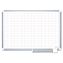 Gridded Magnetic Porcelain Planning Board, 1 x 2 Grid, 72 x 48, Aluminum Frame1