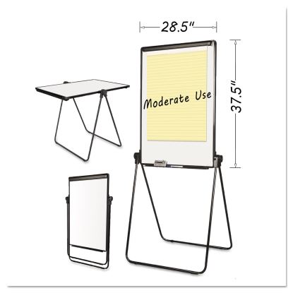 Folds-to-a-Table Melamine Easel, 28 1/2 x 37 1/2, White, Steel/Laminate1
