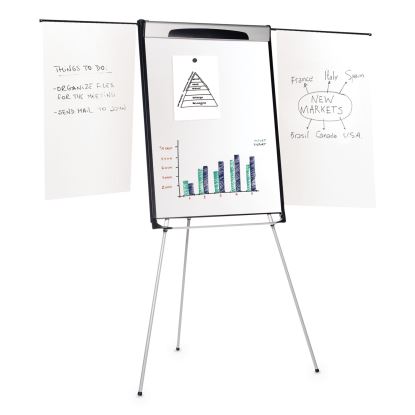 Tripod Extension Bar Magnetic Dry-Erase Easel, 39" to 72" High, Black/Silver1