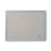 Designer Fabric Bulletin Board, 24X18, Gray Fabric/Gray Frame1