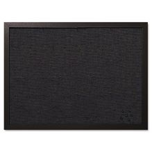 Designer Fabric Bulletin Board, 24 x 18, Black Fabric/Black Frame1