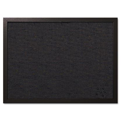Designer Fabric Bulletin Board, 24 x 18, Black Fabric/Black Frame1